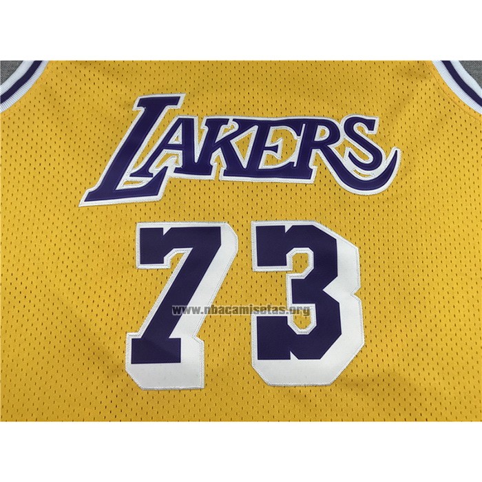 Camiseta Los Angeles Lakers Dennis Rodman NO 73 Mitchell & Ness 1998-99 Amarillo